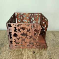 Brown Wooden Napkin Holder for Dining Table – Butterfly Cut Design Tissue Holder for Home, Kitchen & Office Use