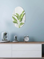 Buy 1 Get 1 Free Oval & Rectangle Shape Wall Mirror Stickers For Home | Mirror Wall Stickers | Size 30x20Cm | Mirror Finish Acrylic Oval Mirror Wall Stickers (Pack Of - 2)