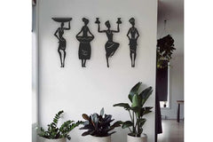 WallDaddy – Self Adhesive MDF Laser Cutout Home Decor Wall Art Stickers MDF Plaque Painted Cutout Ready To Hang Wall Stickers | MDF Cutouts Stickers For Home & Restaurant Decorations (Tribal Women)