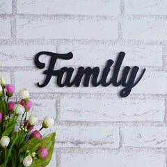 WallDaddy – Self Adhesive MDF Laser Cutout Home Decor Wall Art Stickers MDF Plaque Painted Cutout Ready To Hang Wall Stickers | MDF Cutouts Stickers For Home & Restaurant Decorations (Family)