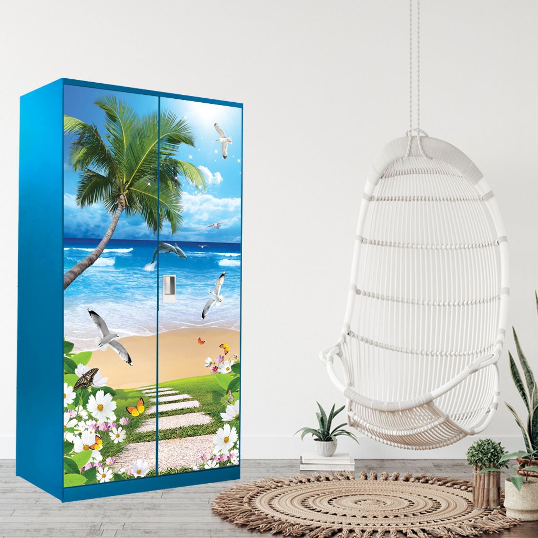 WallDaddy Self Adhesive Almirah Wallpaper Stickers For Home Decoration | Size (213x99)Cm | Wardrobe Door Stickers | Almirah Stickers For Festival Decoration | Wardrobe Wrap Stickers (Pack Of - 1)