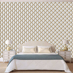Self Adhesive 3D Wallpaper for Walls – Peel and Stick Vinyl Roll (200x40 cm Each) | Buy 1 Get 1 Free | Golden Wave Pattern for Home Decoration
