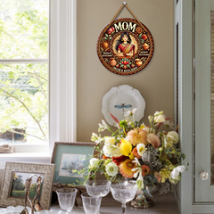 Mom’s Kitchen Wooden Wall Hanging for Kitchen Décor | Traditional Round Design for Home & Kitchen Wall Decoration