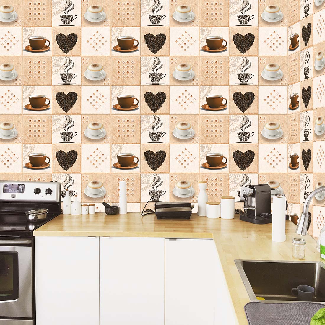 Self Adhesive Kitchen Wallpaper | Waterproof & Oil Proof Wall Sticker for Kitchen | Size: 300x40 cm