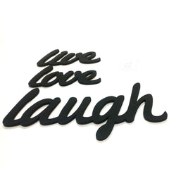 WallDaddy – Self Adhesive MDF Laser Cutout Home Decor Wall Art Stickers MDF Plaque Painted Cutout Ready To Hang Wall Stickers | MDF Cutouts Stickers For Home & Restaurant Decorations (Love Live Laugh)