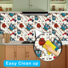 WallDaddy Wallpaper For Kitchen Waterproof Self Adhesive Wall paper Size (300x40)Cm Wall Sticker For Kitchen | WaterProof Oil Proof Wallpaper