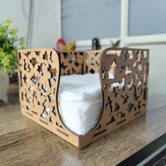 Wooden Napkin Holder for Dining Table – Butterfly Cut Design Tissue Holder for Home, Kitchen & Office Use