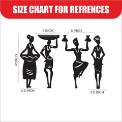 WallDaddy – Self Adhesive MDF Laser Cutout Home Decor Wall Art Stickers MDF Plaque Painted Cutout Ready To Hang Wall Stickers | MDF Cutouts Stickers For Home & Restaurant Decorations (Tribal Women)