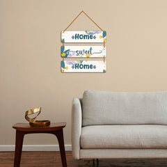 WallDaddy Home Sweet Home Wall Hanging Decoration Item For Home Decor | 3 Printed Wooden Plaque With High Quality Glitter Rope | Home Sign Wall Hanging Decoration