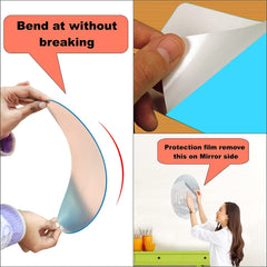 Buy 1 Get 1 Free Oval & Rectangle Shape Wall Mirror Stickers For Home | Mirror Wall Stickers | Size 30x20Cm | Mirror Finish Acrylic Oval Mirror Wall Stickers (Pack Of - 2)