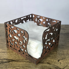 Brown Wooden Napkin Holder for Dining Table – Butterfly Cut Design Tissue Holder for Home, Kitchen & Office Use
