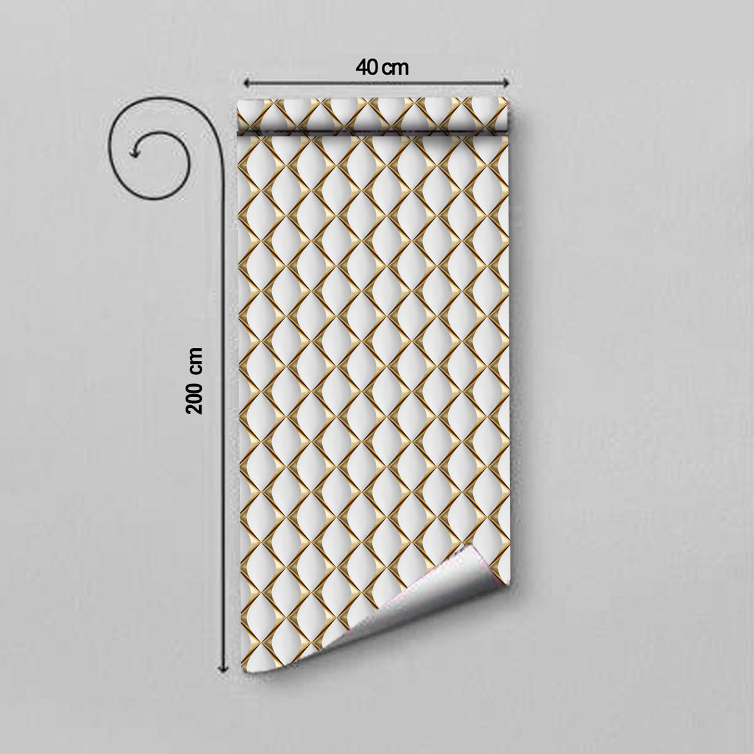 Self Adhesive 3D Wallpaper for Walls – Peel and Stick Vinyl Roll (200x40 cm Each) | Buy 1 Get 1 Free | Golden Wave Pattern for Home Decoration