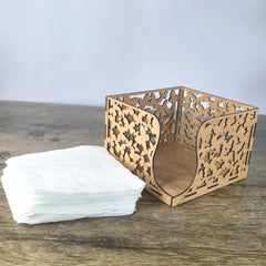 Wooden Napkin Holder for Dining Table – Butterfly Cut Design Tissue Holder for Home, Kitchen & Office Use