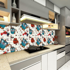 WallDaddy Wallpaper For Kitchen Waterproof Self Adhesive Wall paper Size (300x40)Cm Wall Sticker For Kitchen | WaterProof Oil Proof Wallpaper