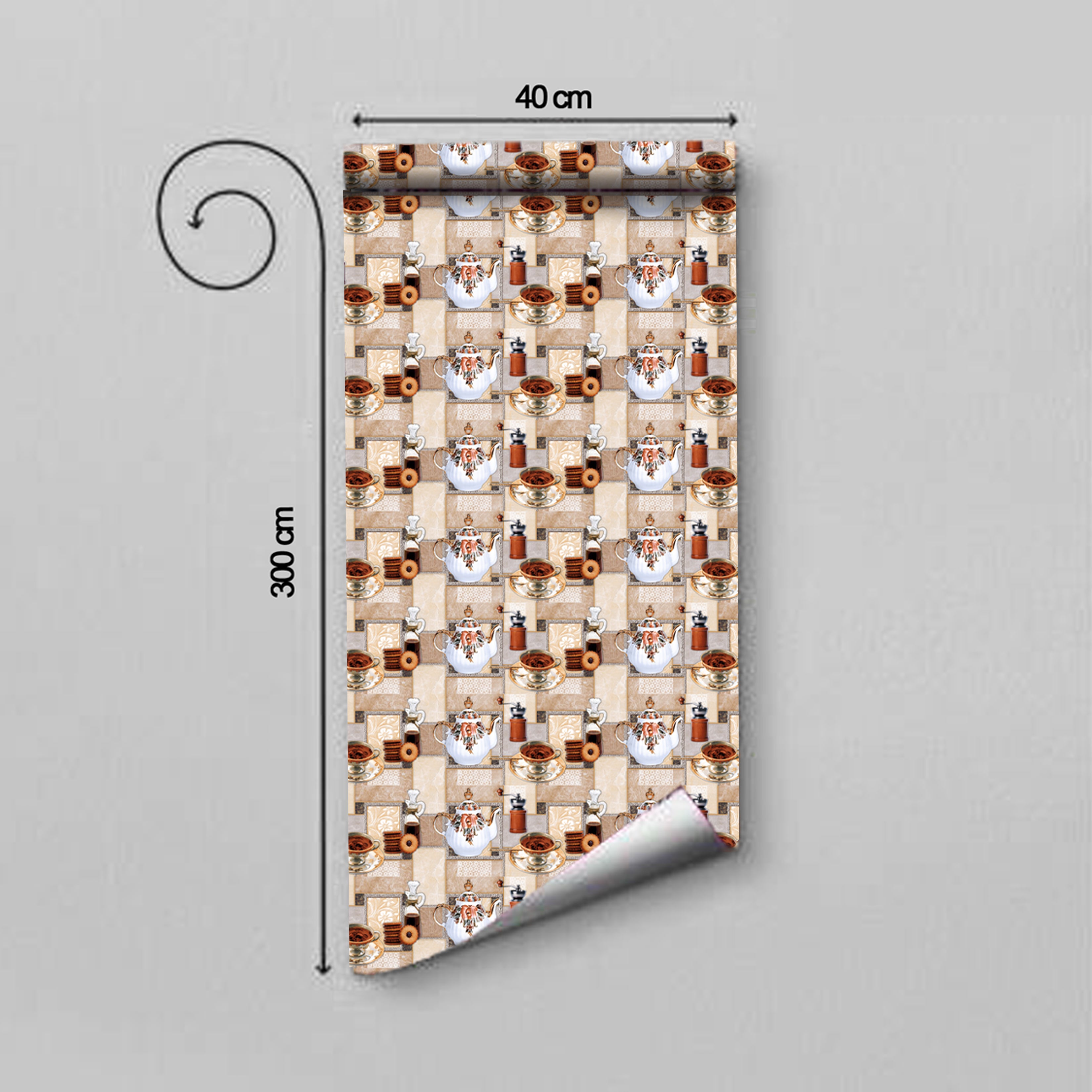 Self Adhesive Kitchen Wallpaper | Waterproof & Oil Proof Wall Sticker for Kitchen | Size: 300x40 cm