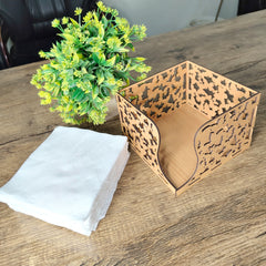 Wooden Napkin Holder for Dining Table – Butterfly Cut Design Tissue Holder for Home, Kitchen & Office Use