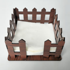 Brown Wooden Tissue Paper Stand – Classic Barrier Design for Home, Office & Restaurants (15x15x12 cm)