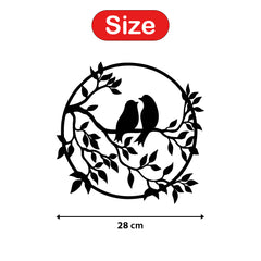 WallDaddy – Self Adhesive MDF Laser Cutout Home Decor Wall Art Stickers MDF Plaque Painted Cutout Ready To Hang Wall Stickers | MDF Cutouts Stickers For Home & Restaurant Decorations (Bird Circle)