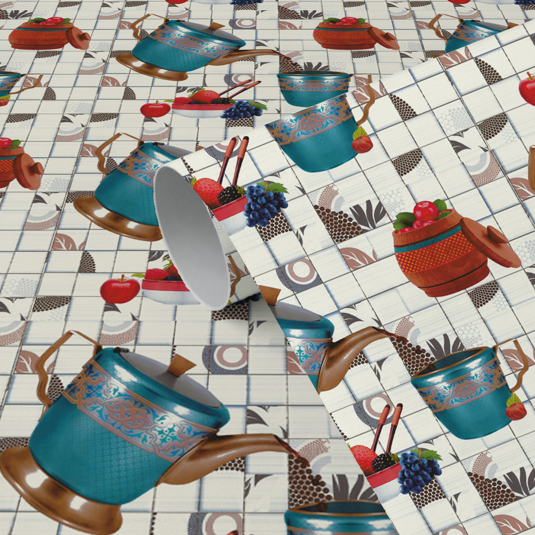 WallDaddy Wallpaper For Kitchen Waterproof Self Adhesive Wall paper Size (300x40)Cm Wall Sticker For Kitchen | WaterProof Oil Proof Wallpaper