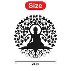WallDaddy – Self Adhesive MDF Laser Cutout Home Decor Wall Art Stickers MDF Plaque Painted Cutout Ready To Hang Wall Stickers | MDF Cutouts Stickers For Home & Restaurant Decorations (Buddha)