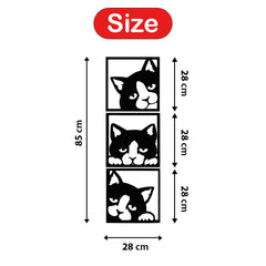 WallDaddy – Self Adhesive MDF Laser Cutout Home Decor Wall Art Stickers MDF Plaque Painted Cutout Ready To Hang Wall Stickers | MDF Cutouts Stickers For Home & Restaurant Decorations (Cat Frame)