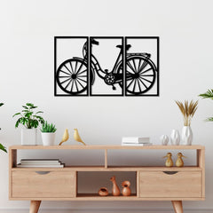 WallDaddy – Self Adhesive MDF Laser Cutout Home Decor Wall Art Stickers MDF Plaque Painted Cutout Ready To Hang Wall Stickers | MDF Cutouts Stickers For Home & Restaurant Decorations (Cycle Frame)