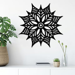 WallDaddy – Self Adhesive MDF Laser Cutout Home Decor Wall Art Stickers MDF Plaque Painted Cutout Ready To Hang Wall Stickers | MDF Cutouts Stickers For Home & Restaurant Decorations (Flower)