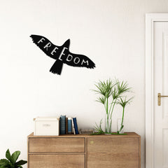 WallDaddy – Self Adhesive MDF Laser Cutout Home Decor Wall Art Stickers MDF Plaque Painted Cutout Ready To Hang Wall Stickers | MDF Cutouts Stickers For Home & Restaurant Decorations (Freedom)