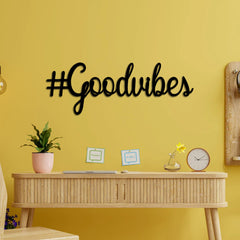WallDaddy – Self Adhesive MDF Laser Cutout Home Decor Wall Art Stickers MDF Plaque Painted Cutout Ready To Hang Wall Stickers | MDF Cutouts Stickers For Home & Restaurant Decorations (Good Vibes)