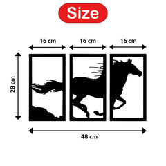 WallDaddy – Self Adhesive MDF Laser Cutout Home Decor Wall Art Stickers MDF Plaque Painted Cutout Ready To Hang Wall Stickers | MDF Cutouts Stickers For Home & Restaurant Decorations (Horse)
