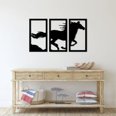 WallDaddy – Self Adhesive MDF Laser Cutout Home Decor Wall Art Stickers MDF Plaque Painted Cutout Ready To Hang Wall Stickers | MDF Cutouts Stickers For Home & Restaurant Decorations (Horse)