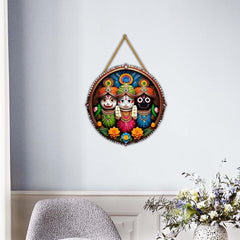 Jagannath Wall Hanging for Home Decoration | Wooden Look Round Hanging | Religious Wall Decor for Pooja Room & Living Room