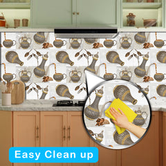 WallDaddy Wallpaper For Kitchen Waterproof Self Adhesive Wall paper Size (300x40)Cm Wall Sticker For Kitchen | WaterProof Oil Proof Wallpaper