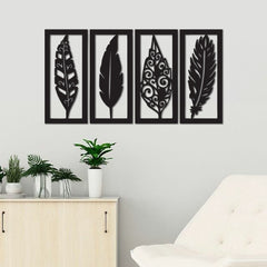 WallDaddy – Self Adhesive MDF Laser Cutout Home Decor Wall Art Stickers MDF Plaque Painted Cutout Ready To Hang Wall Stickers | MDF Cutouts Stickers For Home & Restaurant Decorations (Leaf Frame)