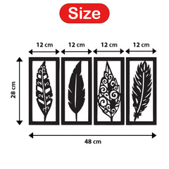 WallDaddy – Self Adhesive MDF Laser Cutout Home Decor Wall Art Stickers MDF Plaque Painted Cutout Ready To Hang Wall Stickers | MDF Cutouts Stickers For Home & Restaurant Decorations (Leaf Frame)
