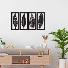 WallDaddy – Self Adhesive MDF Laser Cutout Home Decor Wall Art Stickers MDF Plaque Painted Cutout Ready To Hang Wall Stickers | MDF Cutouts Stickers For Home & Restaurant Decorations (Leaf Frame)