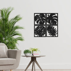 WallDaddy – Self Adhesive MDF Laser Cutout Home Decor Wall Art Stickers MDF Plaque Painted Cutout Ready To Hang Wall Stickers | MDF Cutouts Stickers For Home & Restaurant Decorations (Leaf)