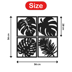 WallDaddy – Self Adhesive MDF Laser Cutout Home Decor Wall Art Stickers MDF Plaque Painted Cutout Ready To Hang Wall Stickers | MDF Cutouts Stickers For Home & Restaurant Decorations (Leaf)