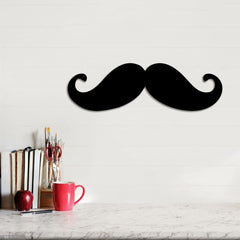 WallDaddy – Self Adhesive MDF Laser Cutout Home Decor Wall Art Stickers MDF Plaque Painted Cutout Ready To Hang Wall Stickers | MDF Cutouts Stickers For Home & Restaurant Decorations (Moustache)