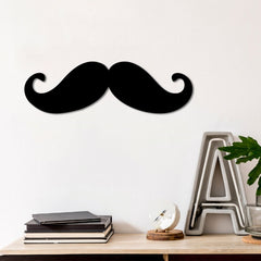 WallDaddy – Self Adhesive MDF Laser Cutout Home Decor Wall Art Stickers MDF Plaque Painted Cutout Ready To Hang Wall Stickers | MDF Cutouts Stickers For Home & Restaurant Decorations (Moustache)