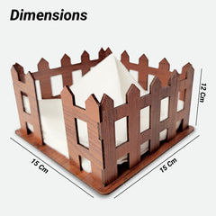 Brown Wooden Tissue Paper Stand – Classic Barrier Design for Home, Office & Restaurants (15x15x12 cm)
