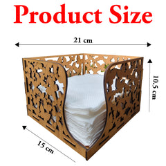 Wooden Napkin Holder for Dining Table – Butterfly Cut Design Tissue Holder for Home, Kitchen & Office Use