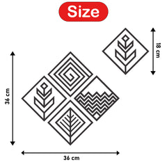 WallDaddy – Self Adhesive MDF Laser Cutout Home Decor Wall Art Stickers MDF Plaque Painted Cutout Ready To Hang Wall Stickers | MDF Cutouts Stickers For Home & Restaurant Decorations (Square design)
