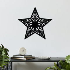 WallDaddy – Self Adhesive MDF Laser Cutout Home Decor Wall Art Stickers MDF Plaque Painted Cutout Ready To Hang Wall Stickers | MDF Cutouts Stickers For Home & Restaurant Decorations (Star)