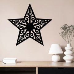 WallDaddy – Self Adhesive MDF Laser Cutout Home Decor Wall Art Stickers MDF Plaque Painted Cutout Ready To Hang Wall Stickers | MDF Cutouts Stickers For Home & Restaurant Decorations (Star)